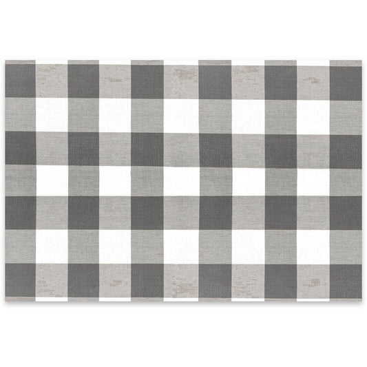 Gray Buffalo Check Paper Placemat Pad