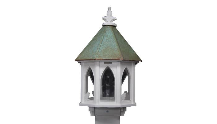 Church Oct feeder w/copper roof verdi finish Item: CF8V