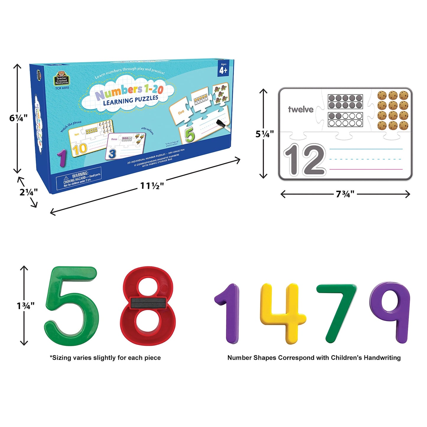 NUMBERS 1-20 LEARNING PUZZLE