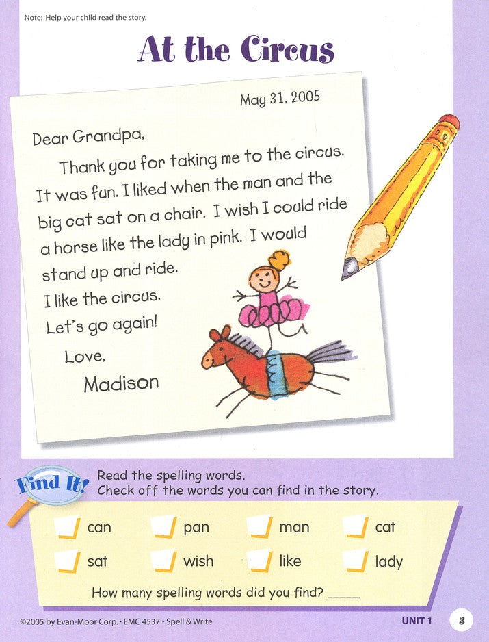 SPELL AND WRITE 1 SKILL SHARPE