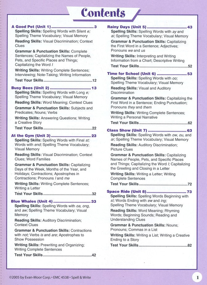 SPELL AND WRITE 2 SKILL SHARPE