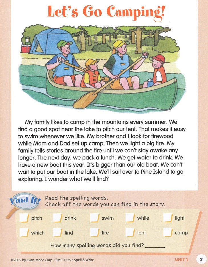 SPELL AND WRITE 3 SKILL SHARPE
