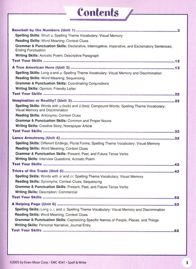 SPELL AND WRITE 5 SKILL SHARPE