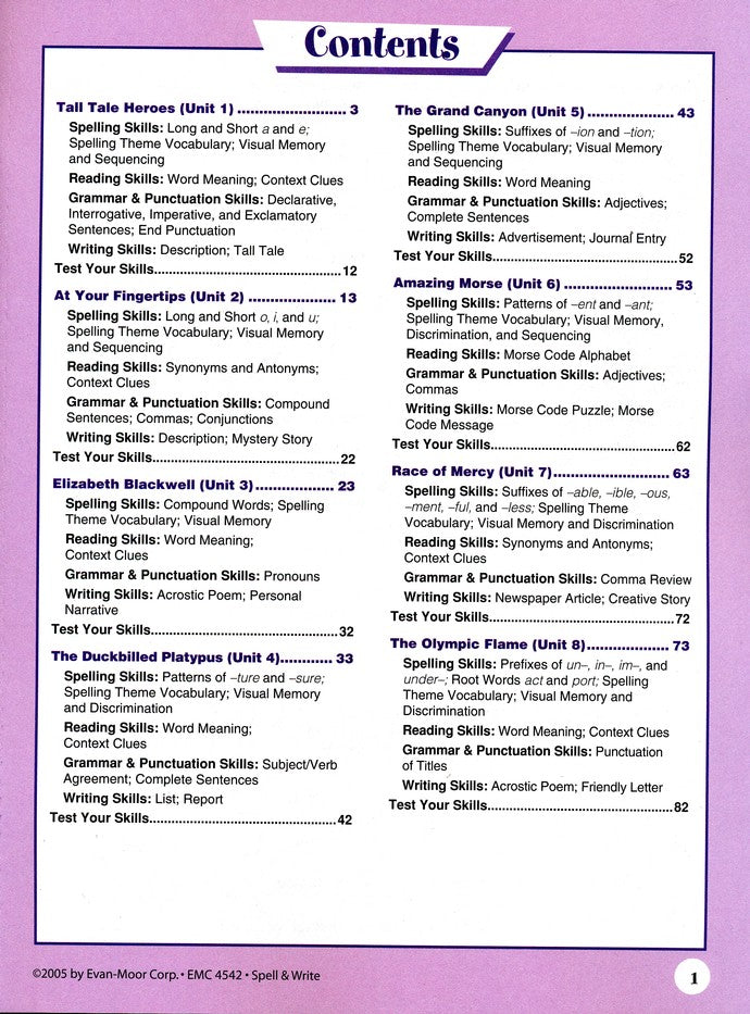 SPELL AND WRITE 6 SKILL SHARPE