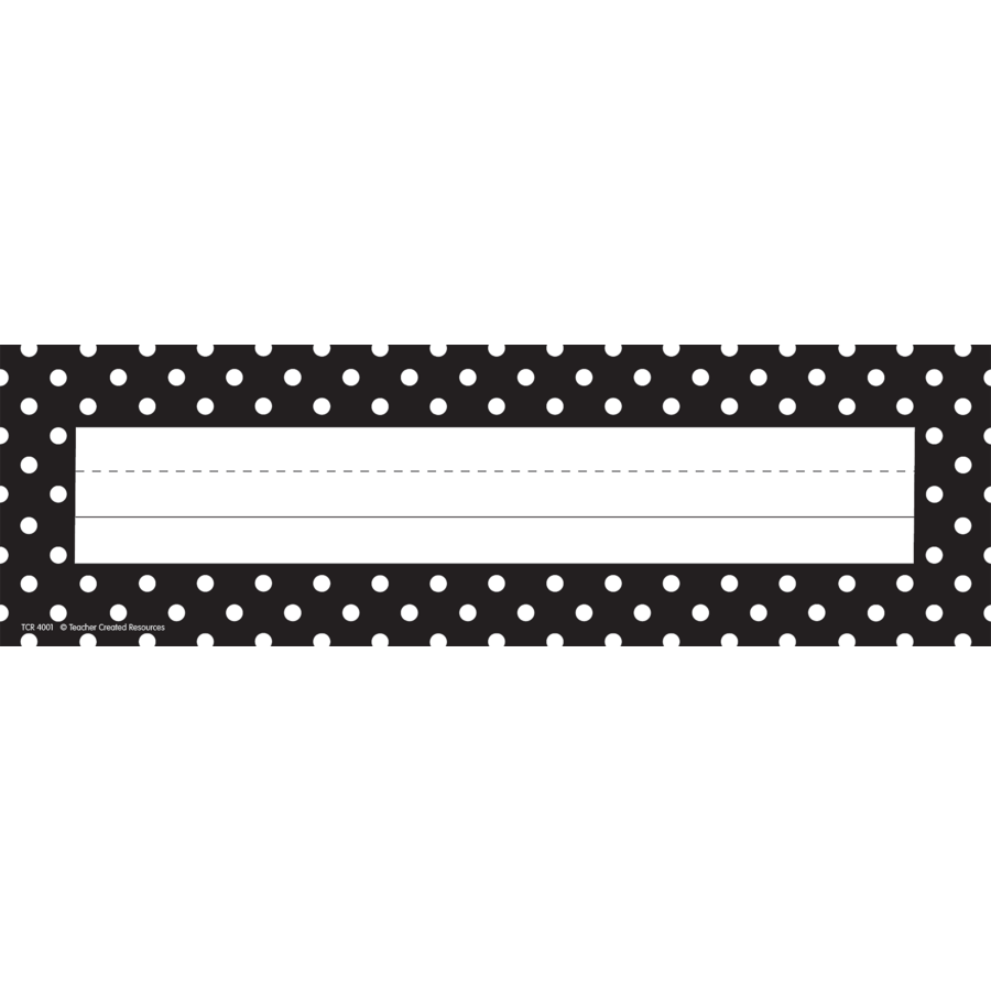 BLACK POLKA DOT NAME PLATES