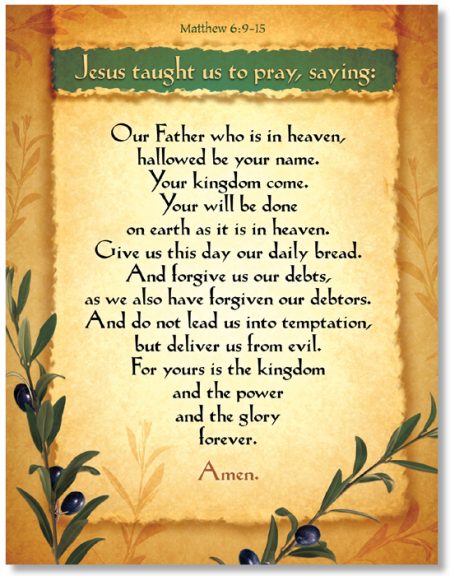 JESUS TAUGHT US TO PRAY CHART