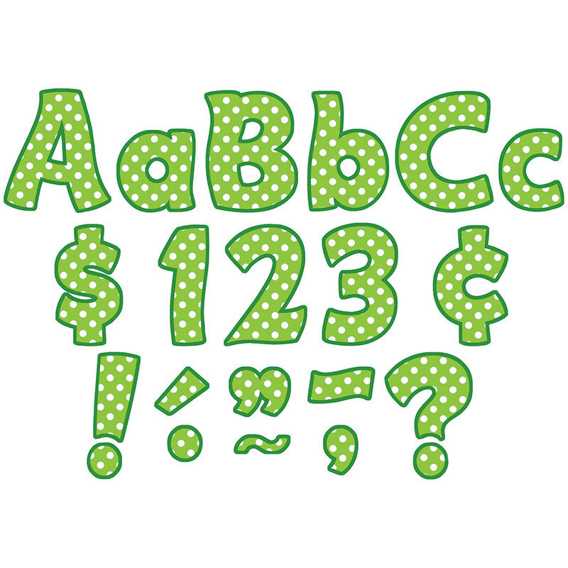 LIME POLKA DOT LETTERS 4"