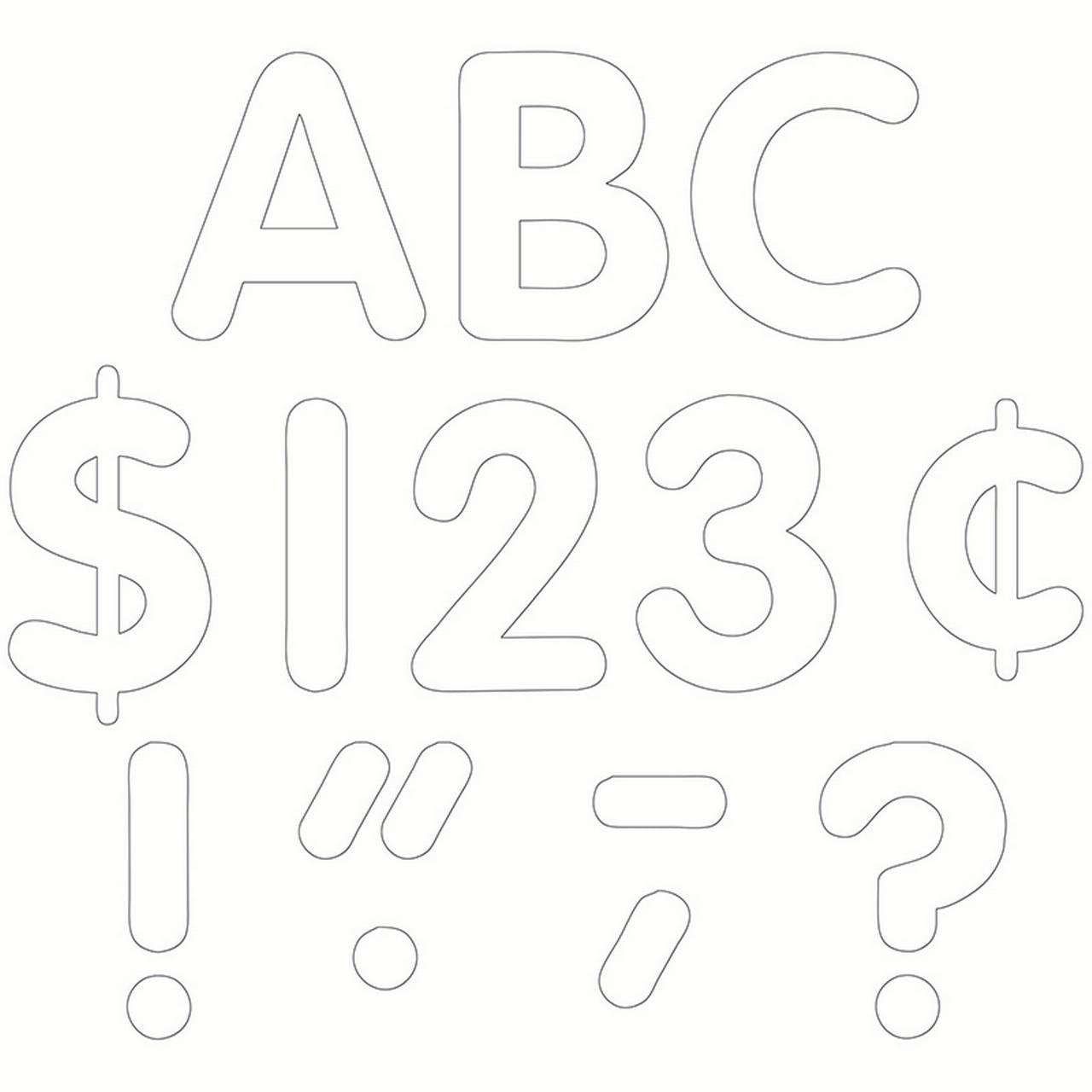 WHITE CLASSIC LETTERS 4"