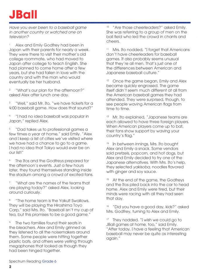 SPECTRUM READING 6 (2015)