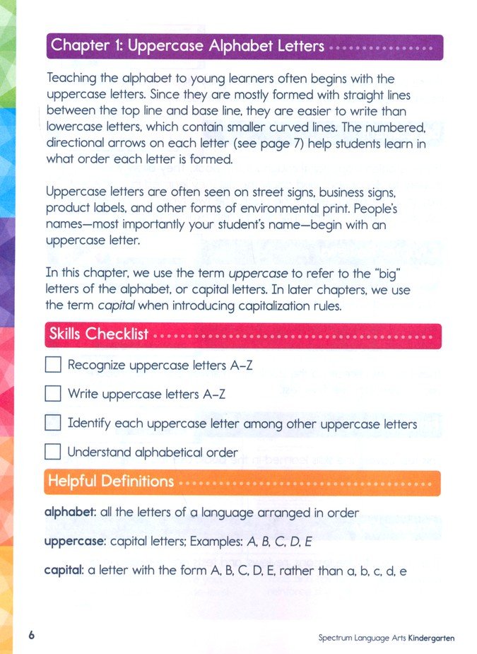 SPECTRUM LANGUAGE ARTS K (2015)