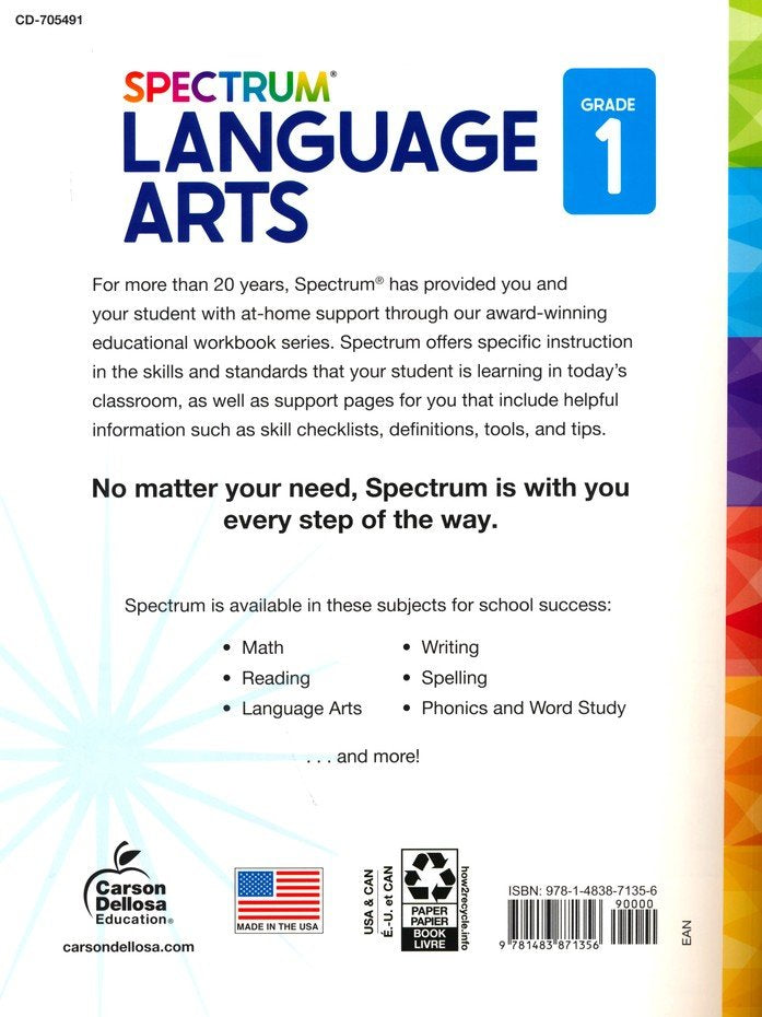 SPECTRUM LANGUAGE ARTS 1 (2015)