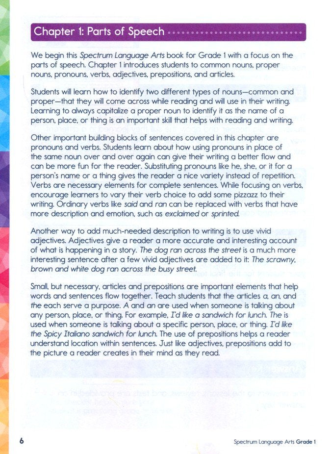 SPECTRUM LANGUAGE ARTS 1 (2015)