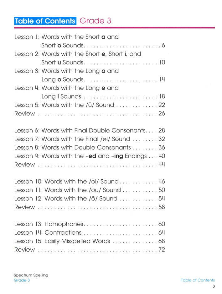 SPECTRUM SPELLING 3 (2015)