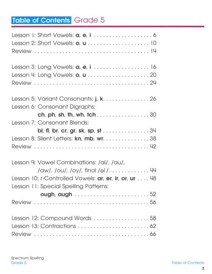 SPECTRUM SPELLING 5 (2015)