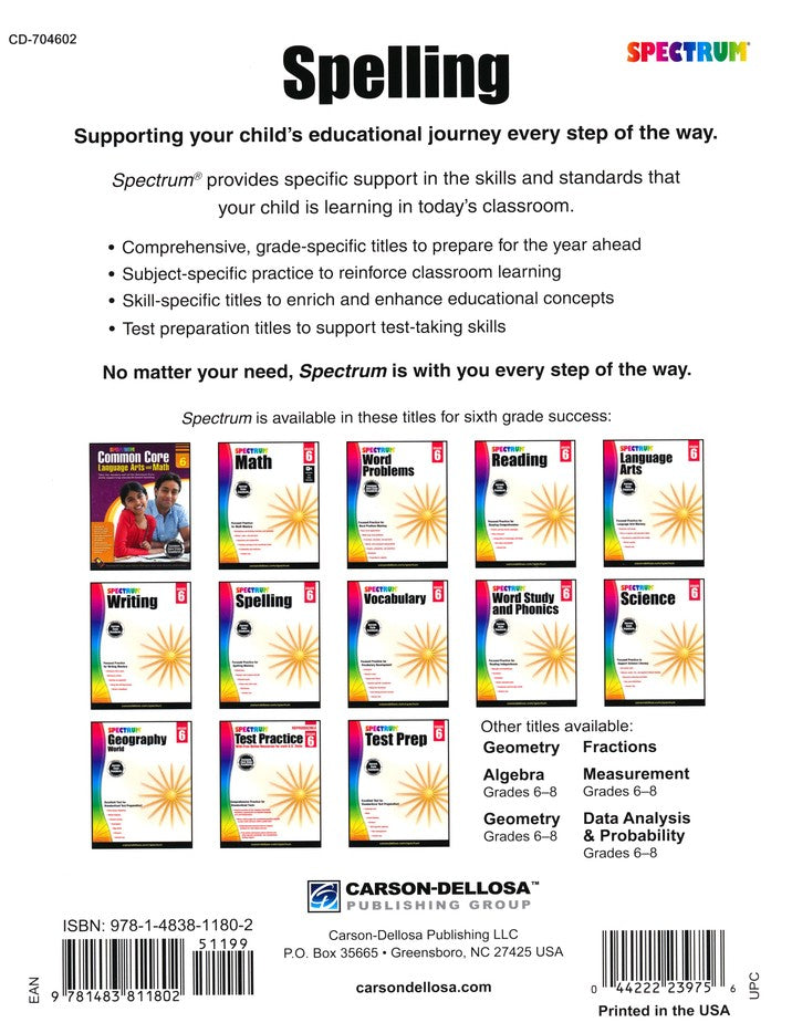 SPECTRUM SPELLING 6 (2015)