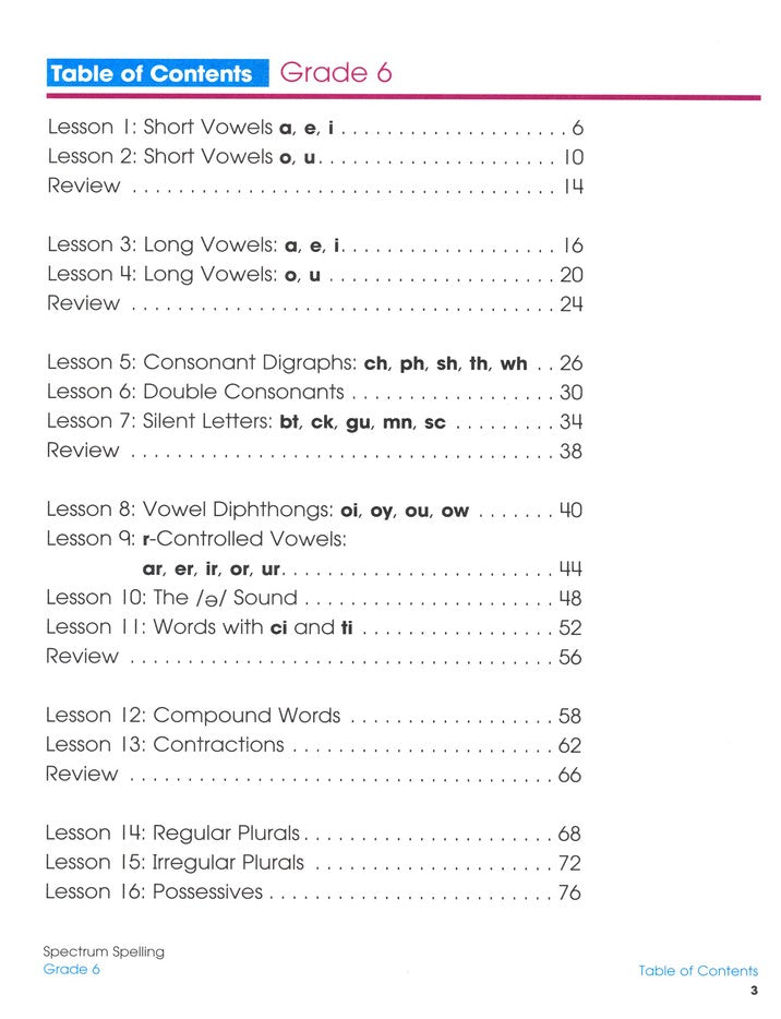 SPECTRUM SPELLING 6 (2015)