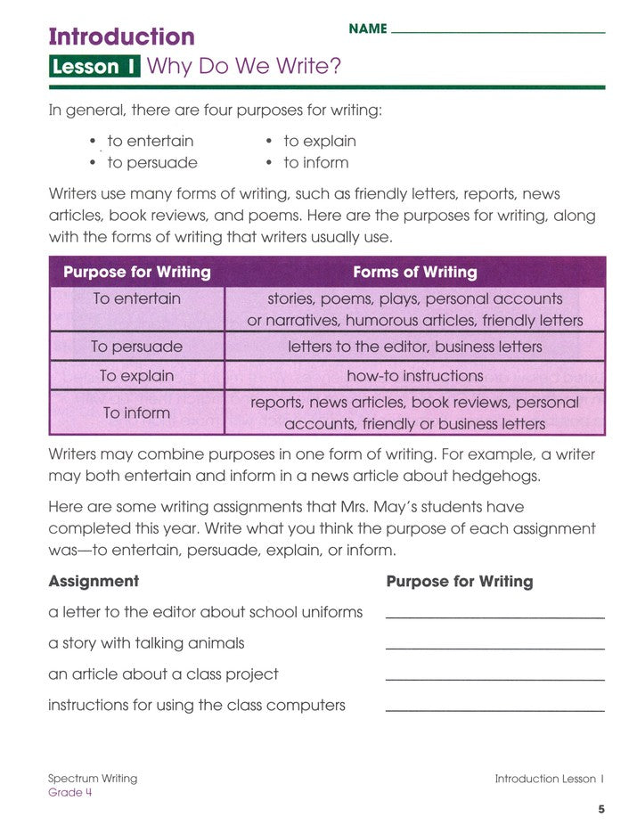 SPECTRUM WRITING 4 (2015)