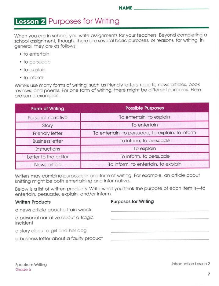 SPECTRUM WRITING 6 (2015)