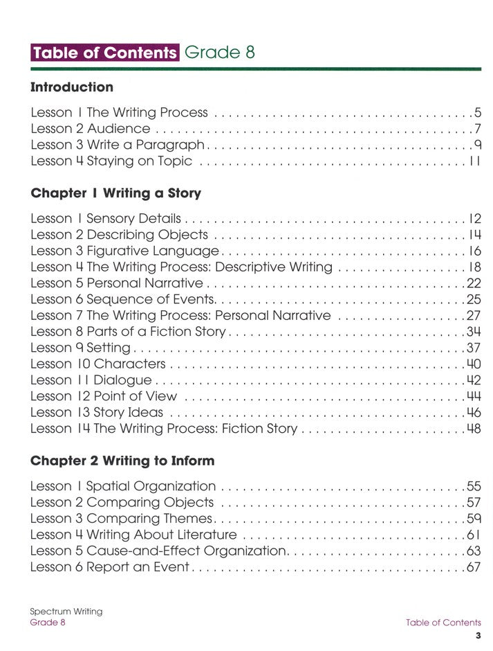 SPECTRUM WRITING 8 (2015)