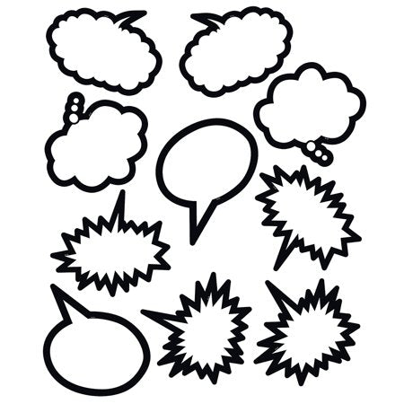 BLACK AND WHITE SPEECH BUBBLES