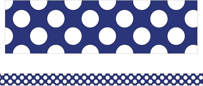 NAVY WITH POLKA DOT TRIMMER