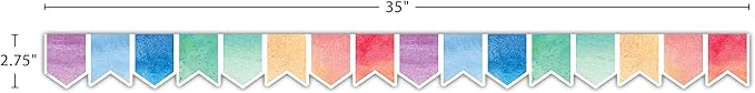 WATERCOLOR PENNANTS BORDER
