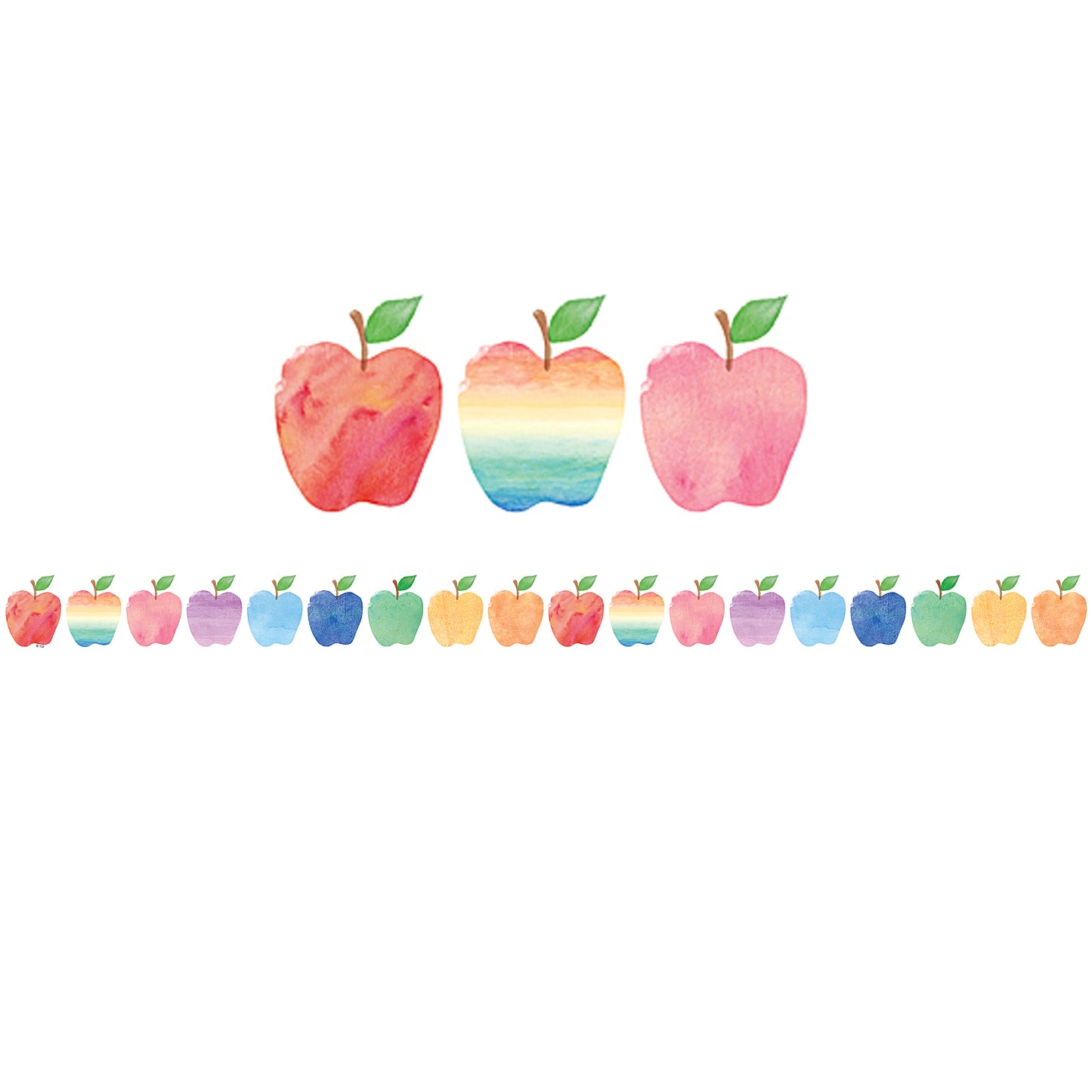 WATERCOLOR APPLES BORDER