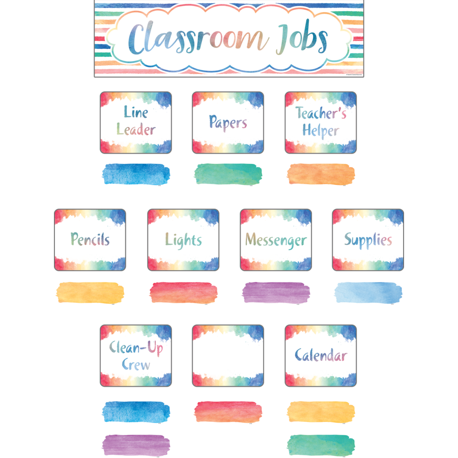 WATERCOLOR CLASSROOM JOBS