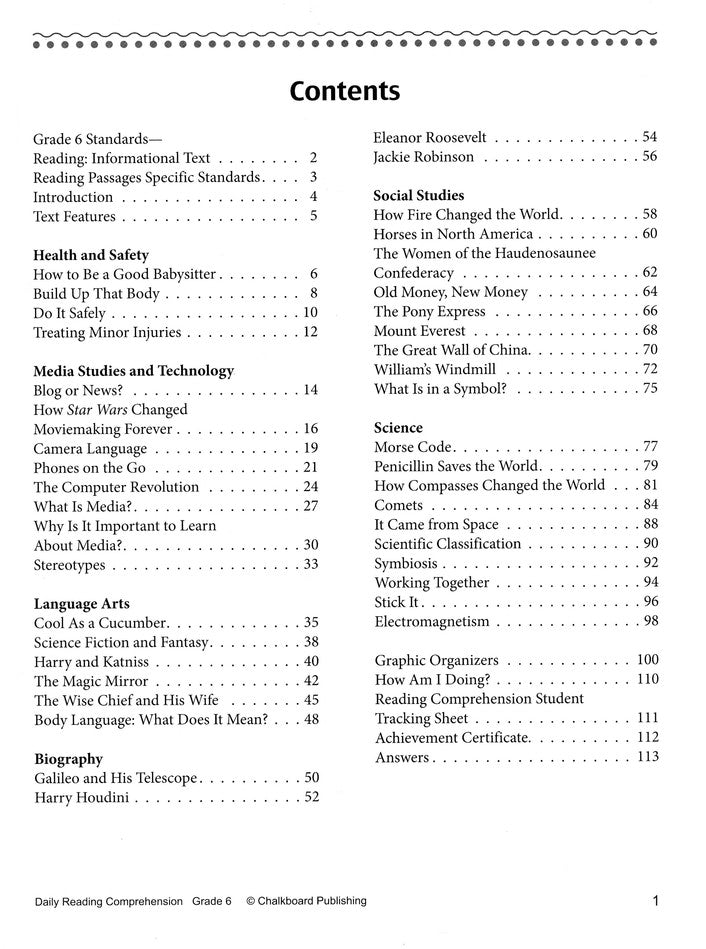 DAILY READING COMP GR 6