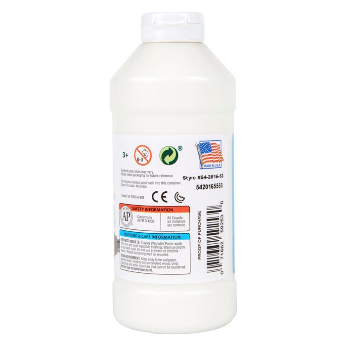 WHITE WASHABLE FINGER PAINT