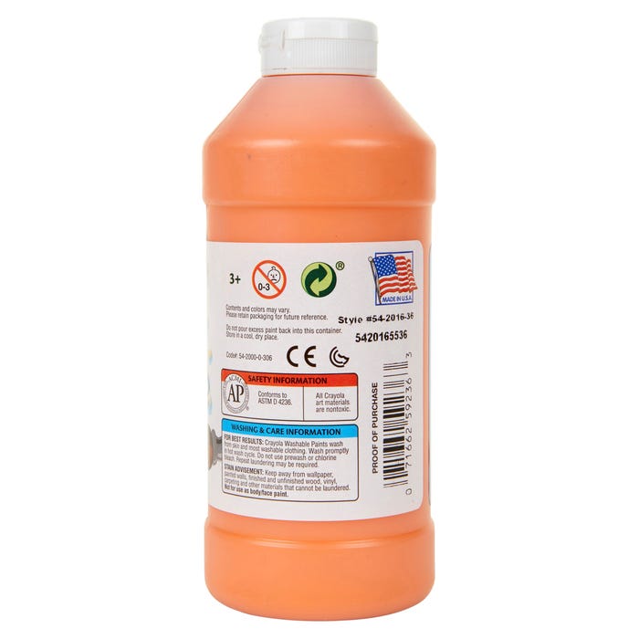 ORANGE WASHABLE FINGER PAINT