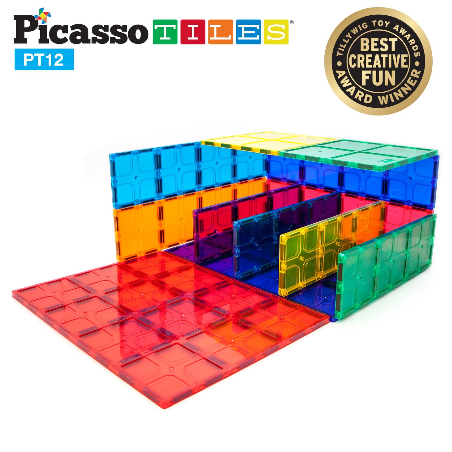 Picasso Tiles MAGNETIC TILES 12 Pieces