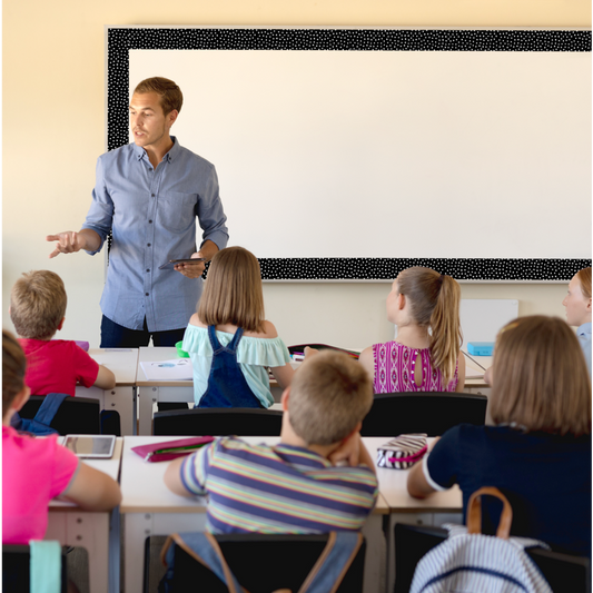 WHITE PAIANTED DOTS ON BLACK