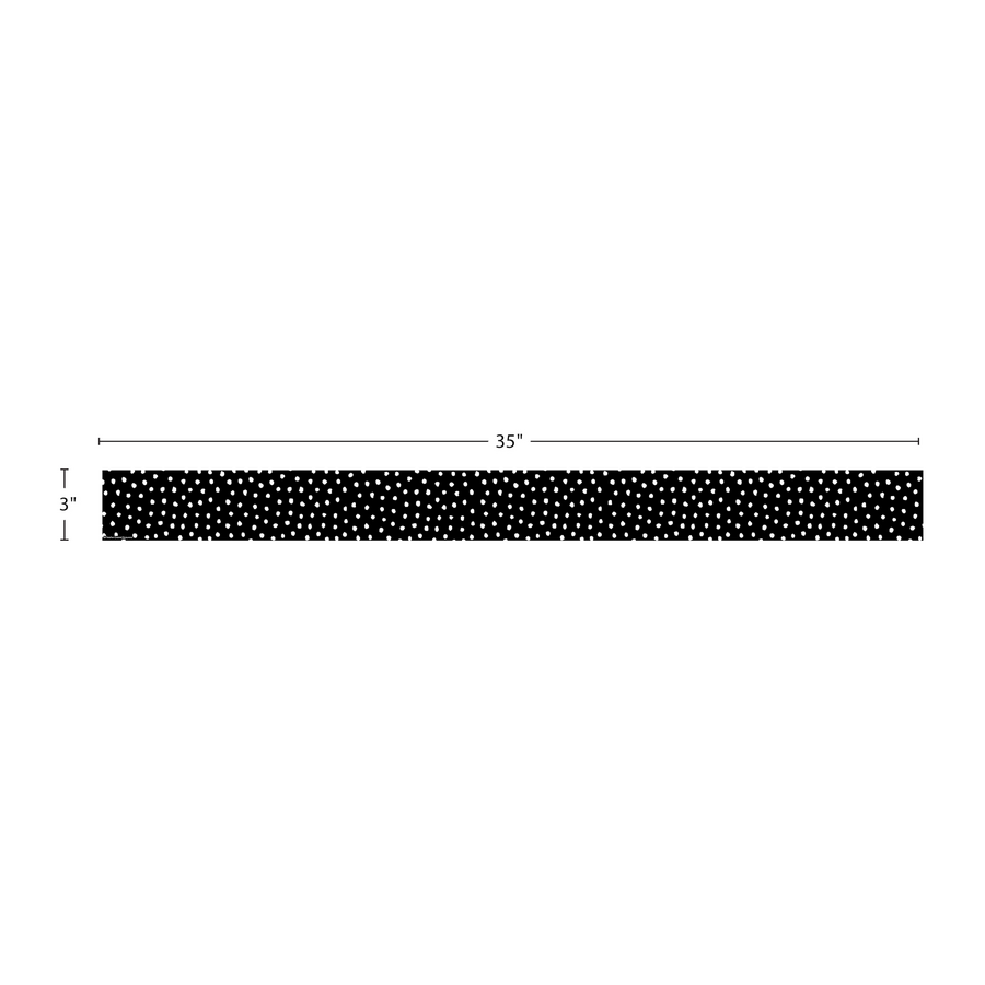 WHITE PAIANTED DOTS ON BLACK