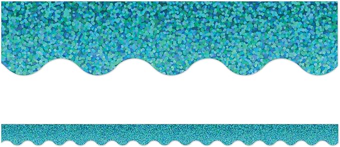 TEAL SCALLOPED TRIM