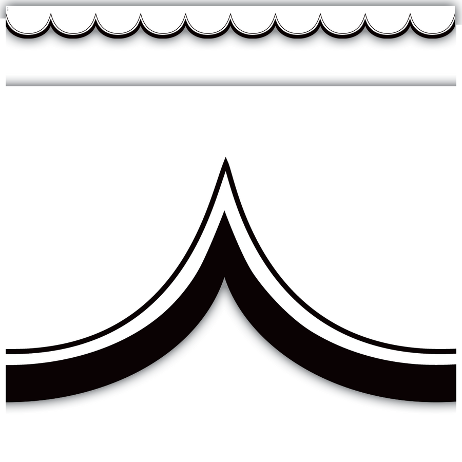WHITE AND BLACK SCALLOP TRIM