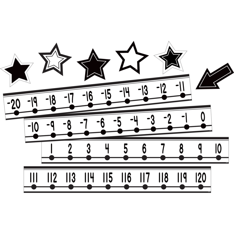 BLACK AND WHITE NUMBER LINE