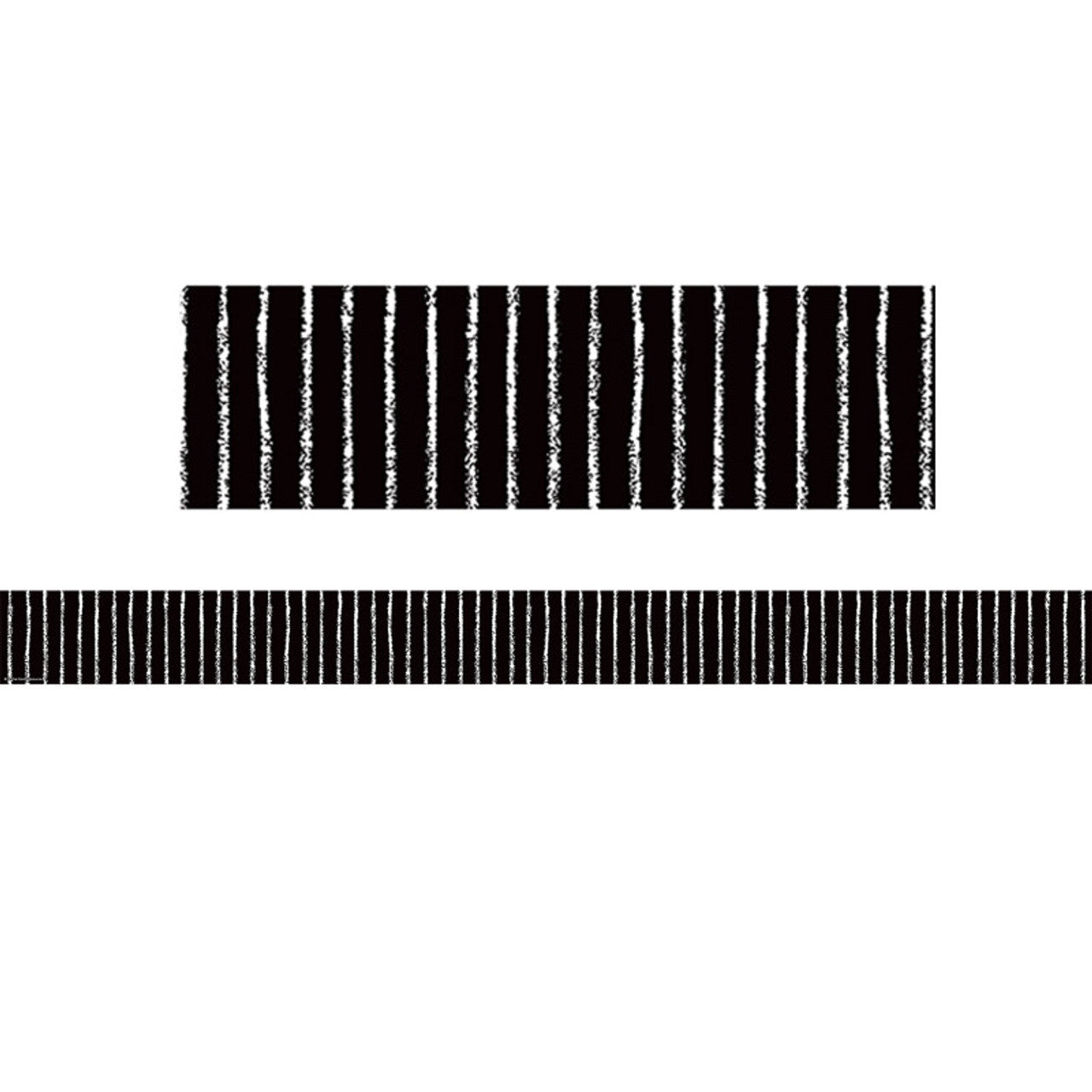 BLACK WITH WHITE PINSTRIPES