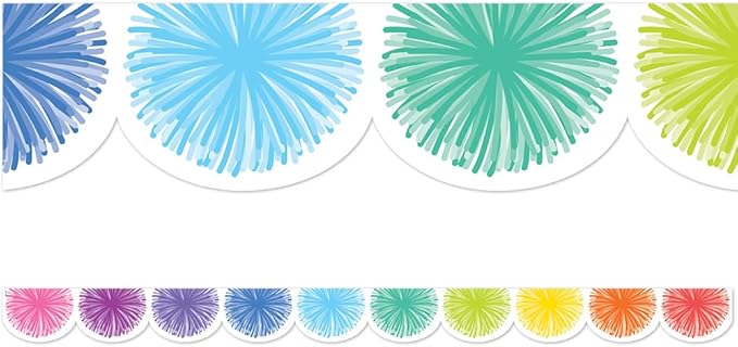COLORFUL POMS SCALLOPED