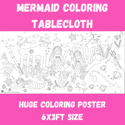 Mermaid Coloring Tablecloth