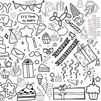 Birthday Party Coloring Tablecloth | Kids Activity
