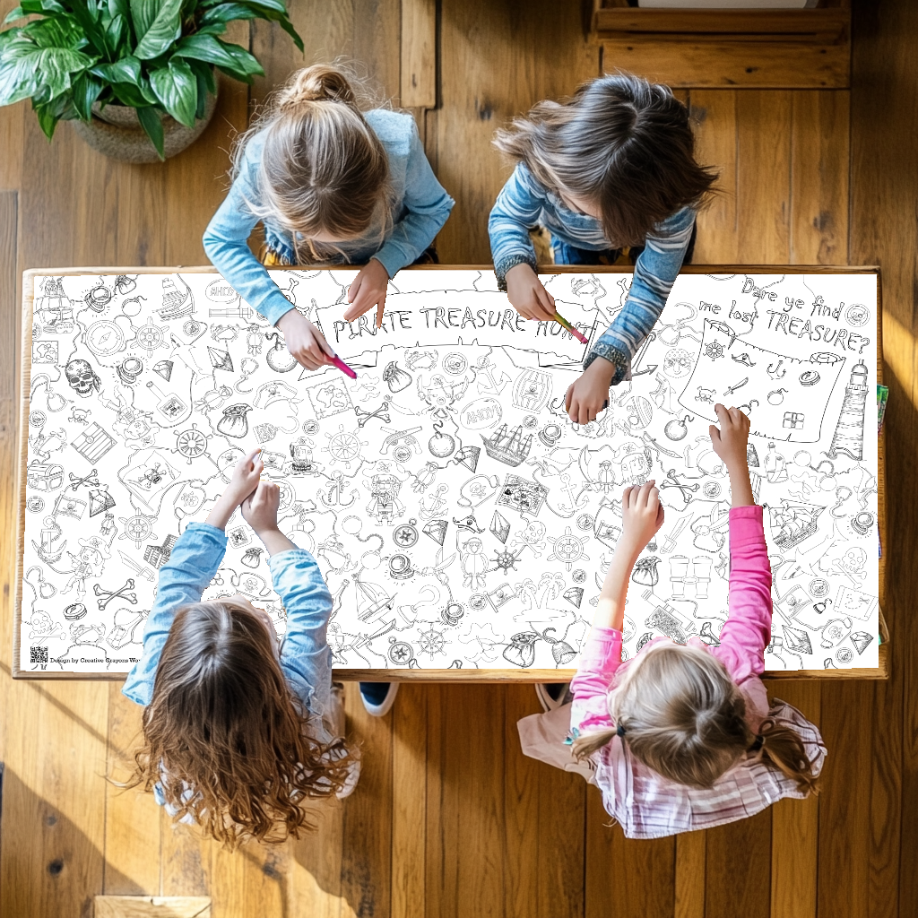Pirate Seek & Find Coloring Sheet Huge Coloring Tablecloth