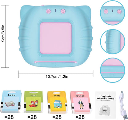 Children Learning Audible Talking Flash Cards For Kids: 1 Pack(Mix & Match Colors)