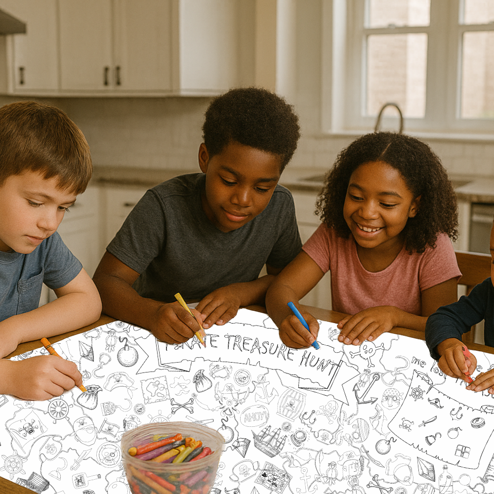 Pirate Seek & Find Coloring Sheet Huge Coloring Tablecloth