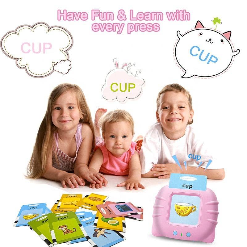 Children Learning Audible Talking Flash Cards For Kids: 1 Pack(Mix & Match Colors)