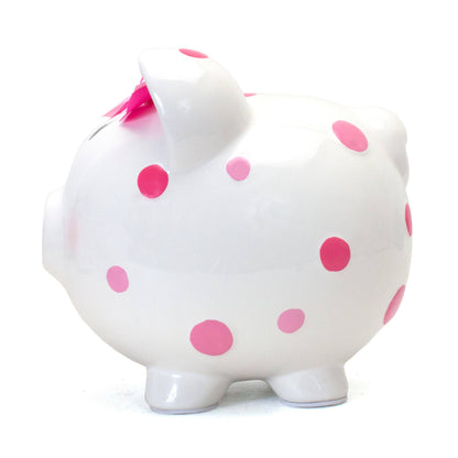 Pink Polka Dot Piggy Bank