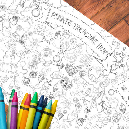 Pirate Seek & Find Coloring Sheet Huge Coloring Tablecloth