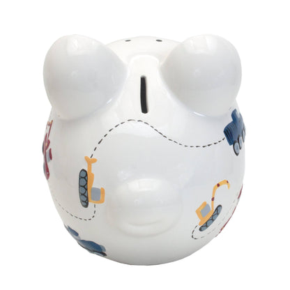 White Construction Large Piggy Bank