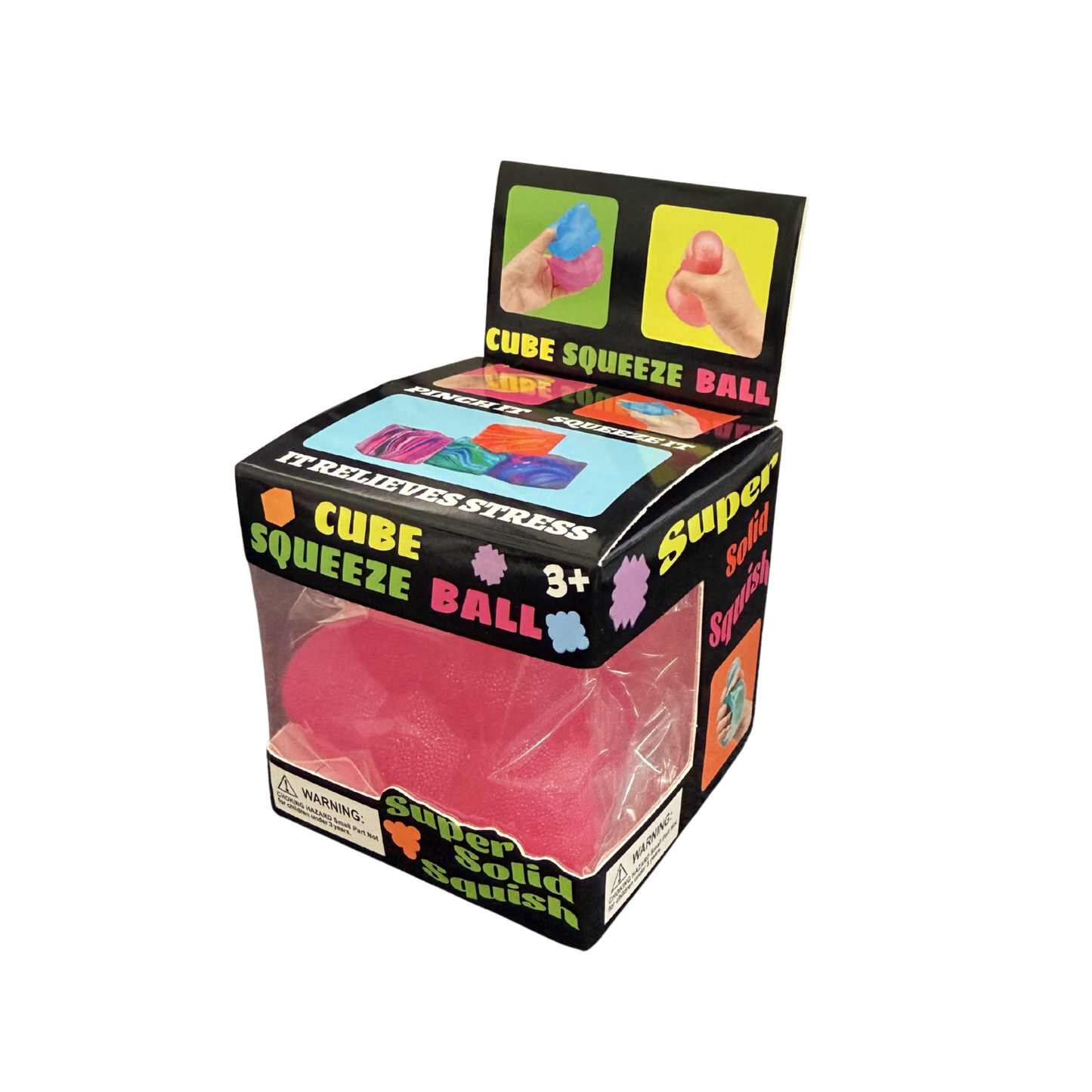 Cube Squeeze Ball – Assorted Colors (2 1/4") MSND2
