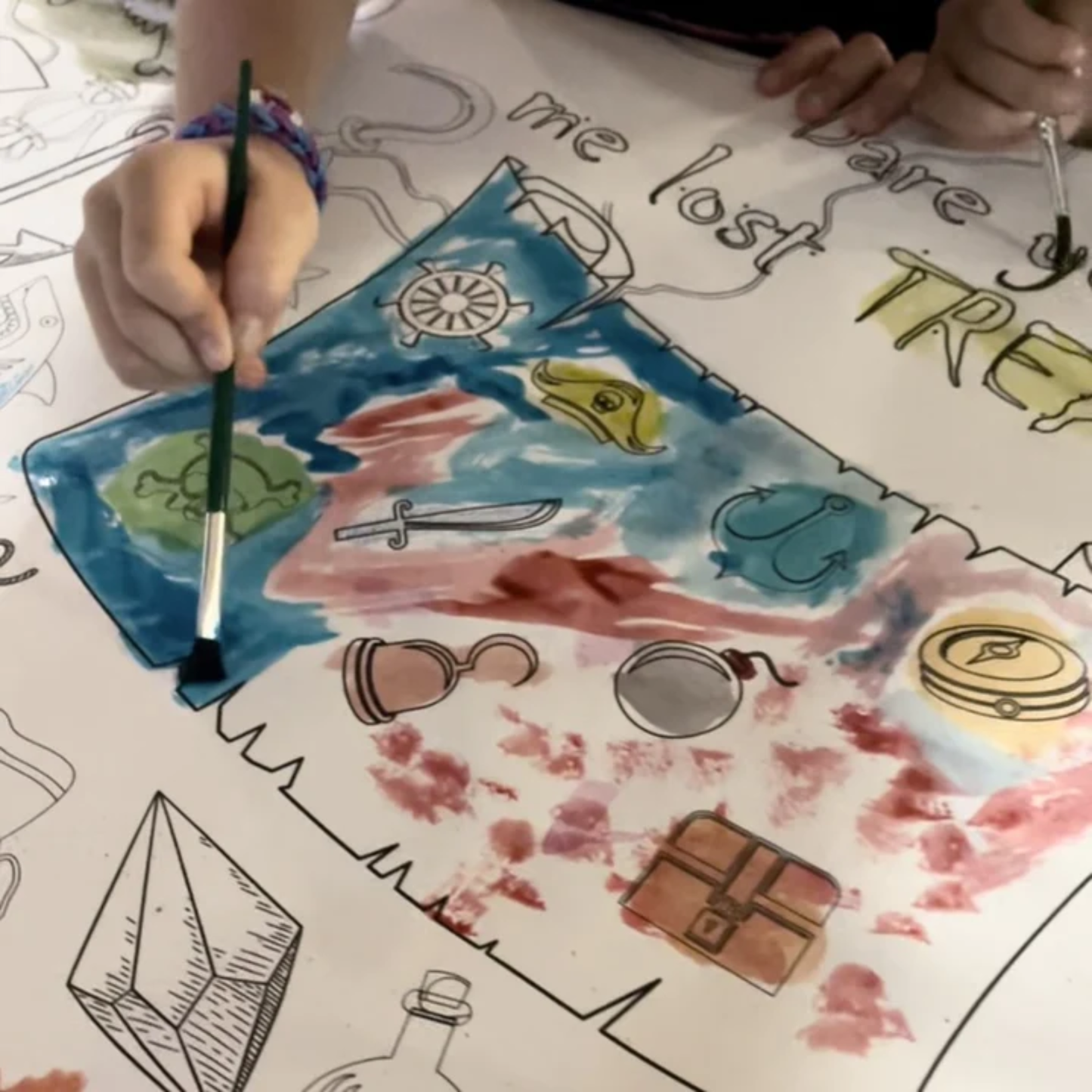 Pirate Seek & Find Coloring Sheet Huge Coloring Tablecloth